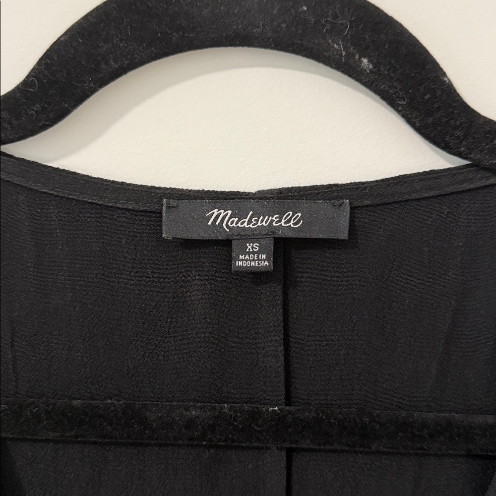 Madewell Black V-Neck Mini Dress - Picture 2 of 5